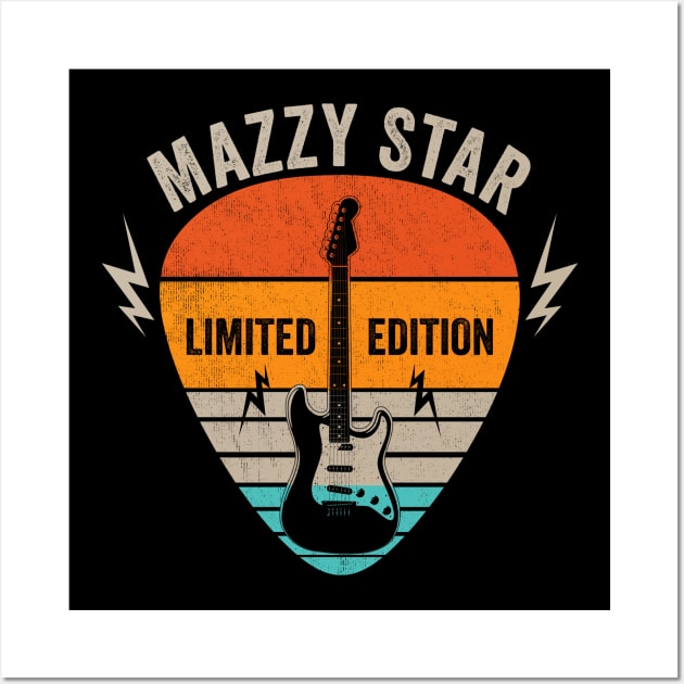 Vintage Mazzy Name Guitar Pick Limited Edition Birthday Wall Art by Monster Mask